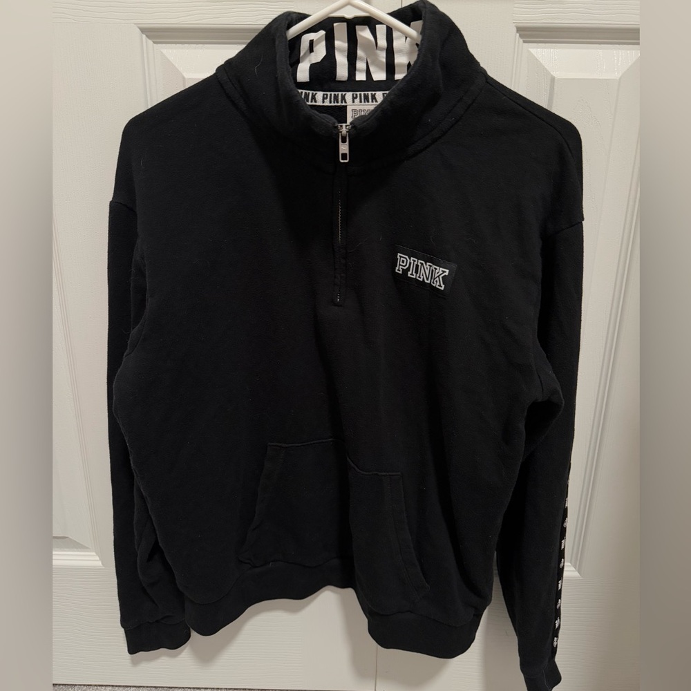 Black vintage PINK 1/4 zip